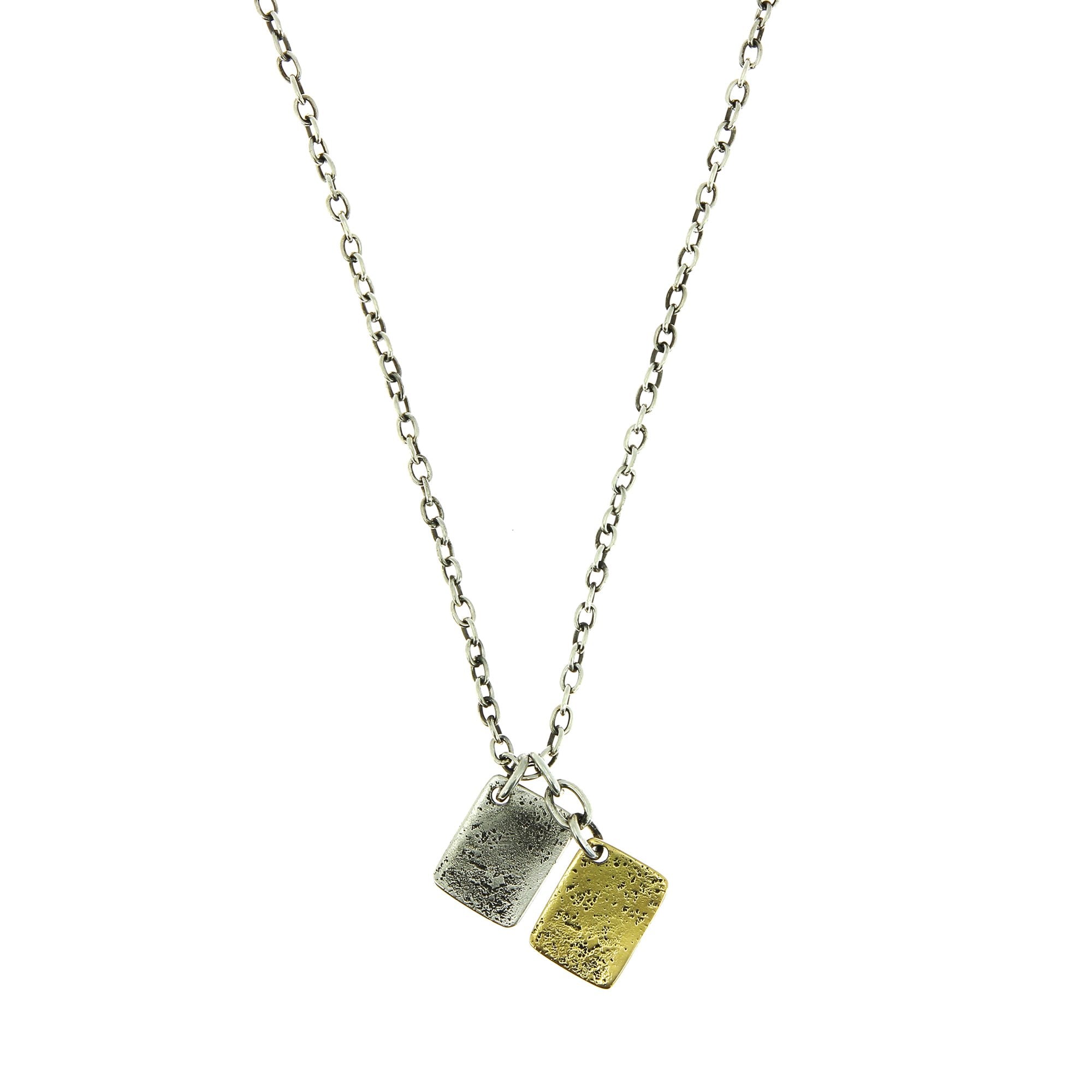 Mini Tags Necklace with Gold