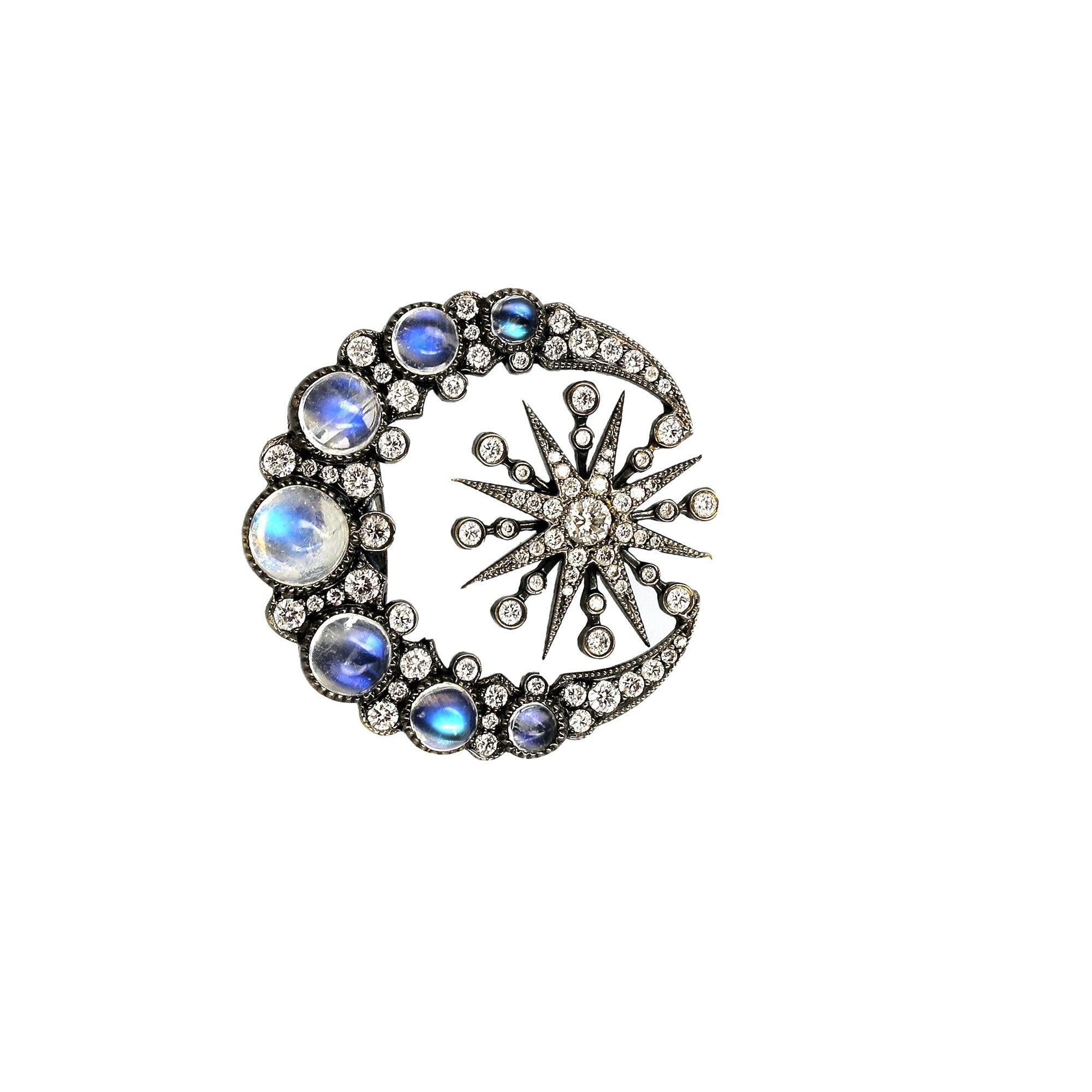 Moon and Star Ring Moonstone