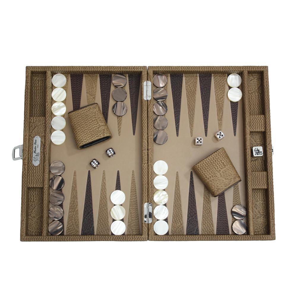 Backgammon Leather Mesh Beige