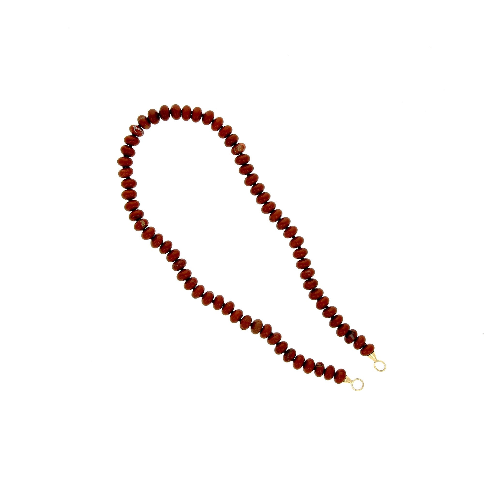 Red Jasper Necklace with Yellow Gold Loops