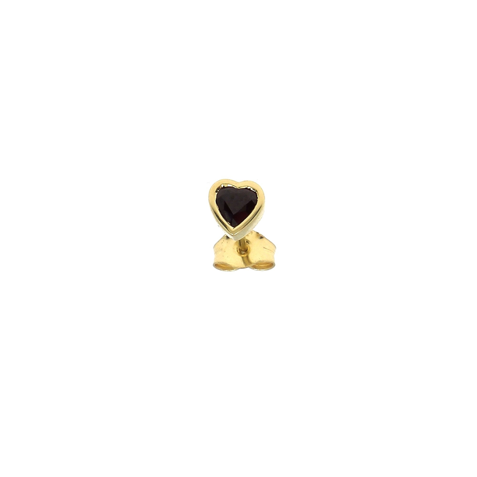 Ruby Heart Stud Yellow Gold