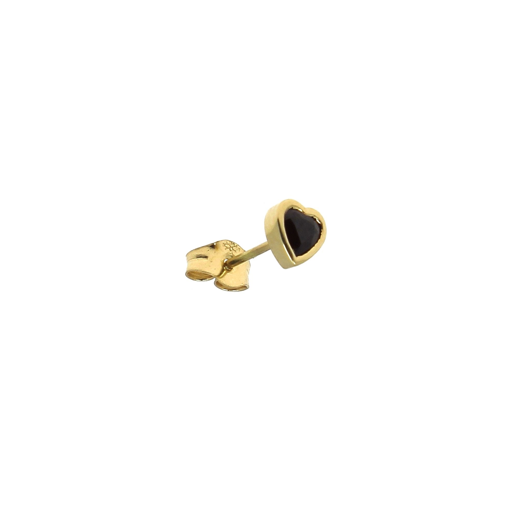 Ruby Heart Stud Yellow Gold