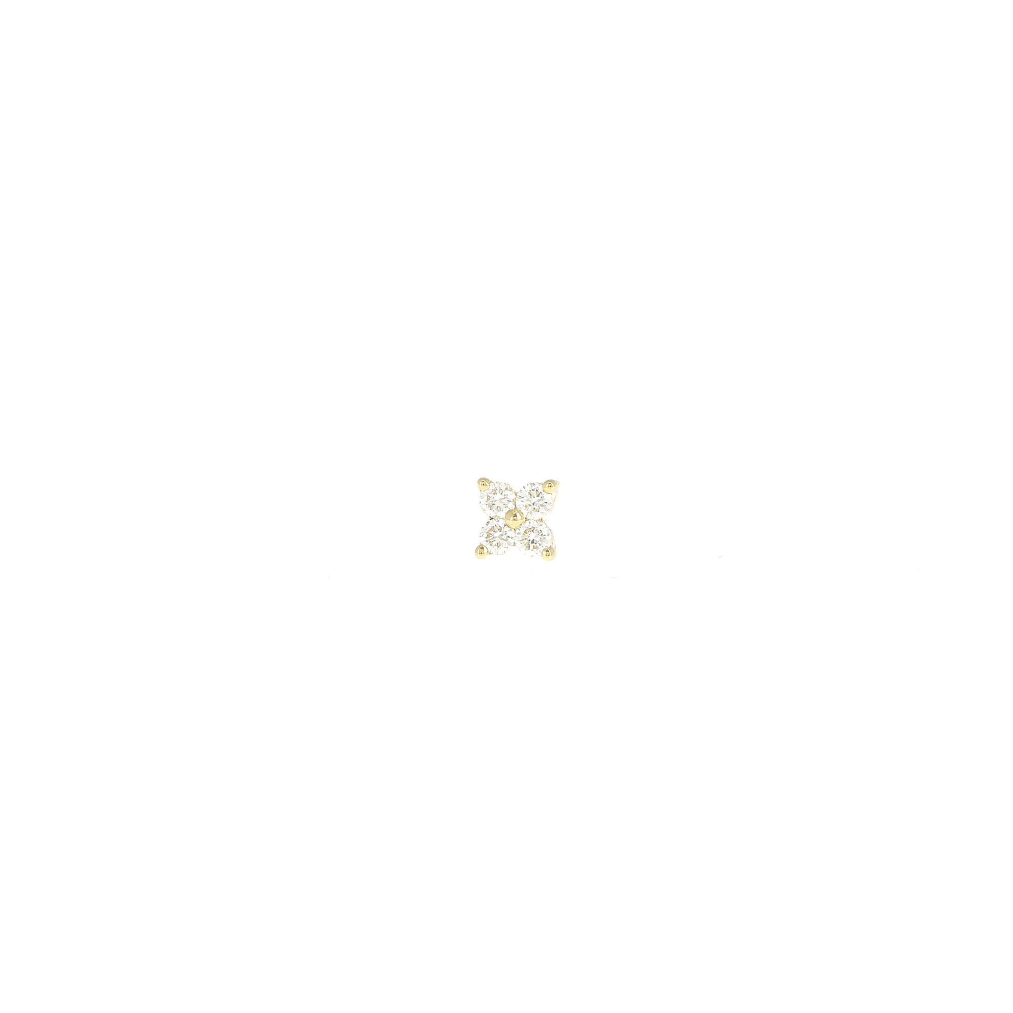 4 Diamond Large Stars Stud Yellow Gold