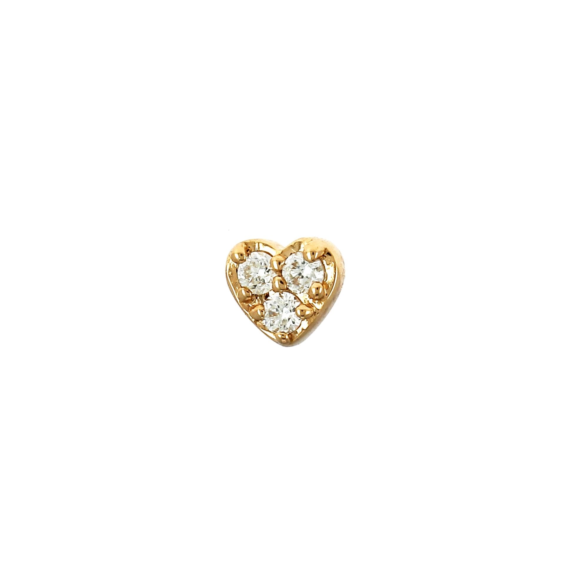 Paved Mini Heart Stud Rose Gold