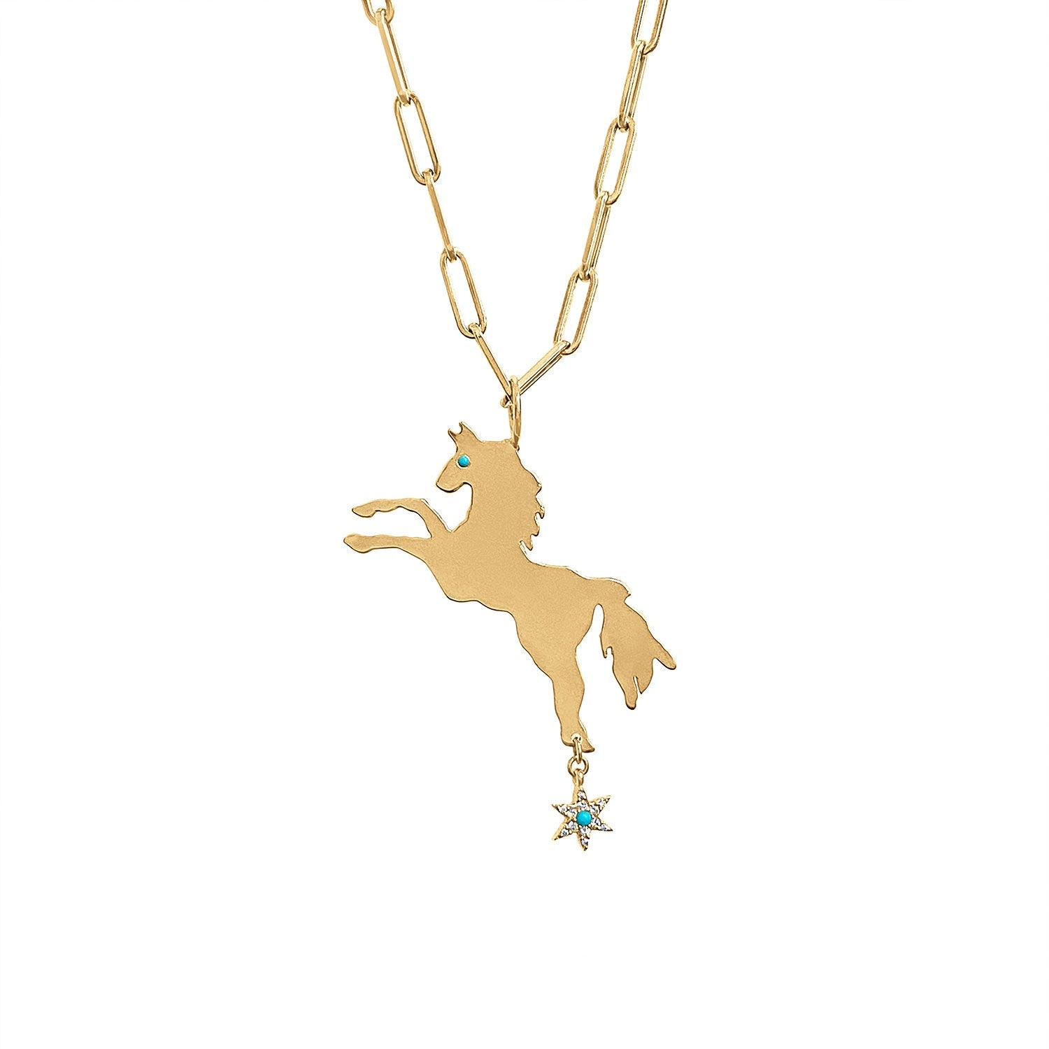 Turquoise and Diamond Horse Charm