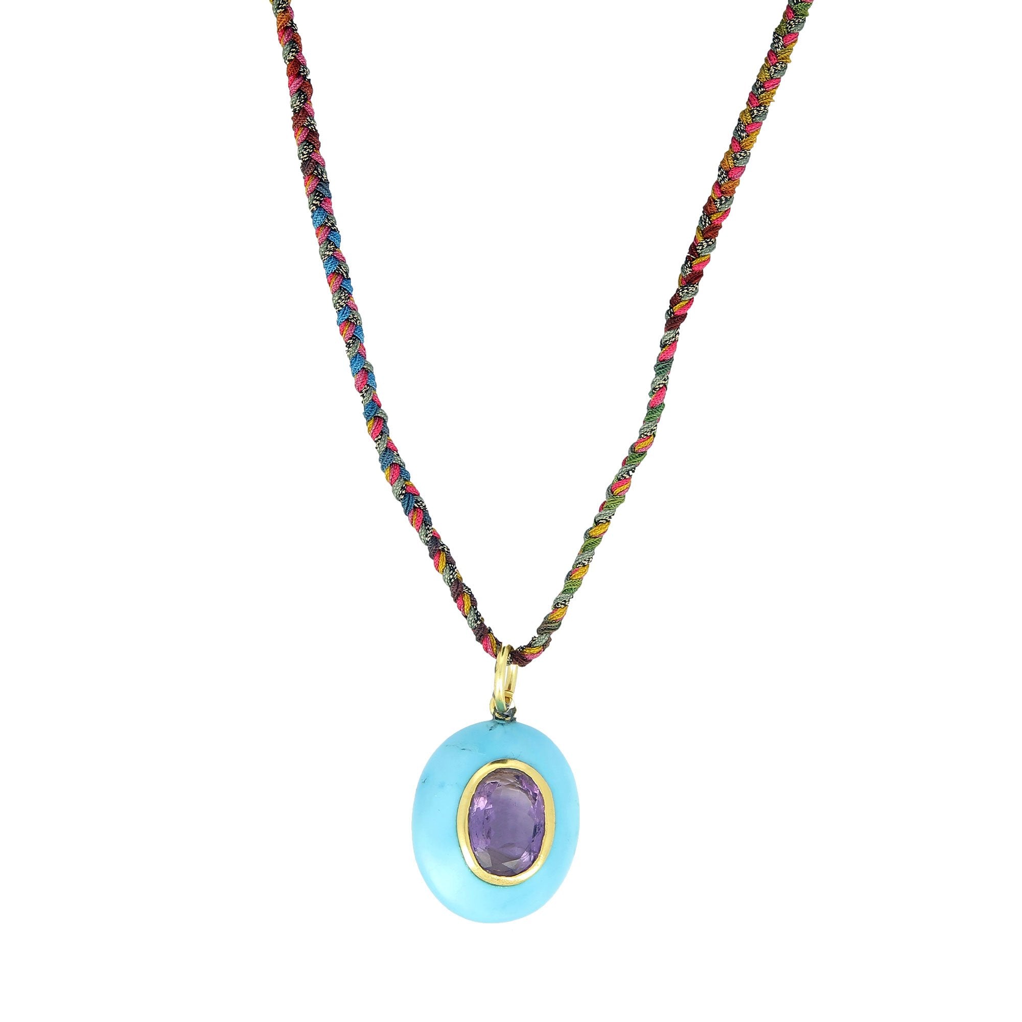 Turquoise with Amethyst Set Necklace