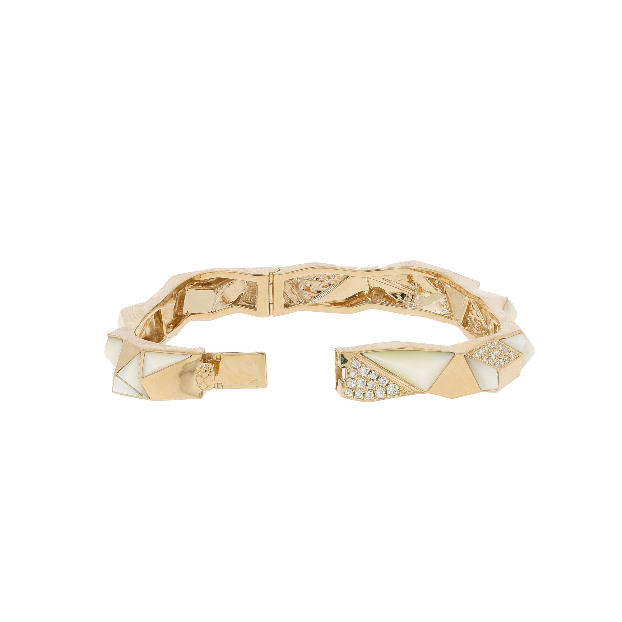 White Mother of Pearl Edgy Bangle