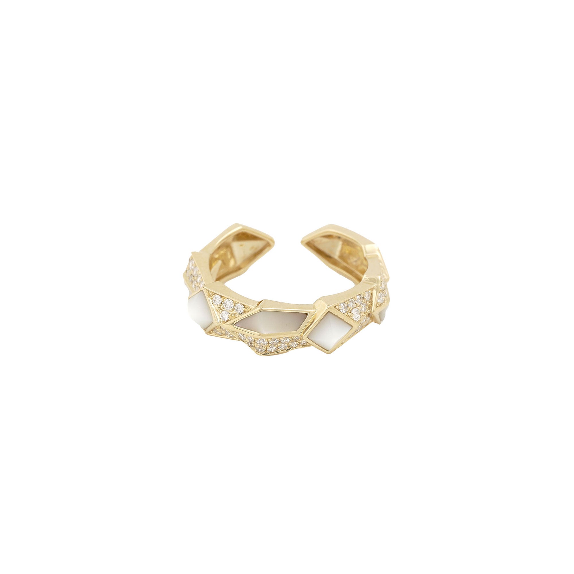 White Mother of Pearl Edgy Simple Ring